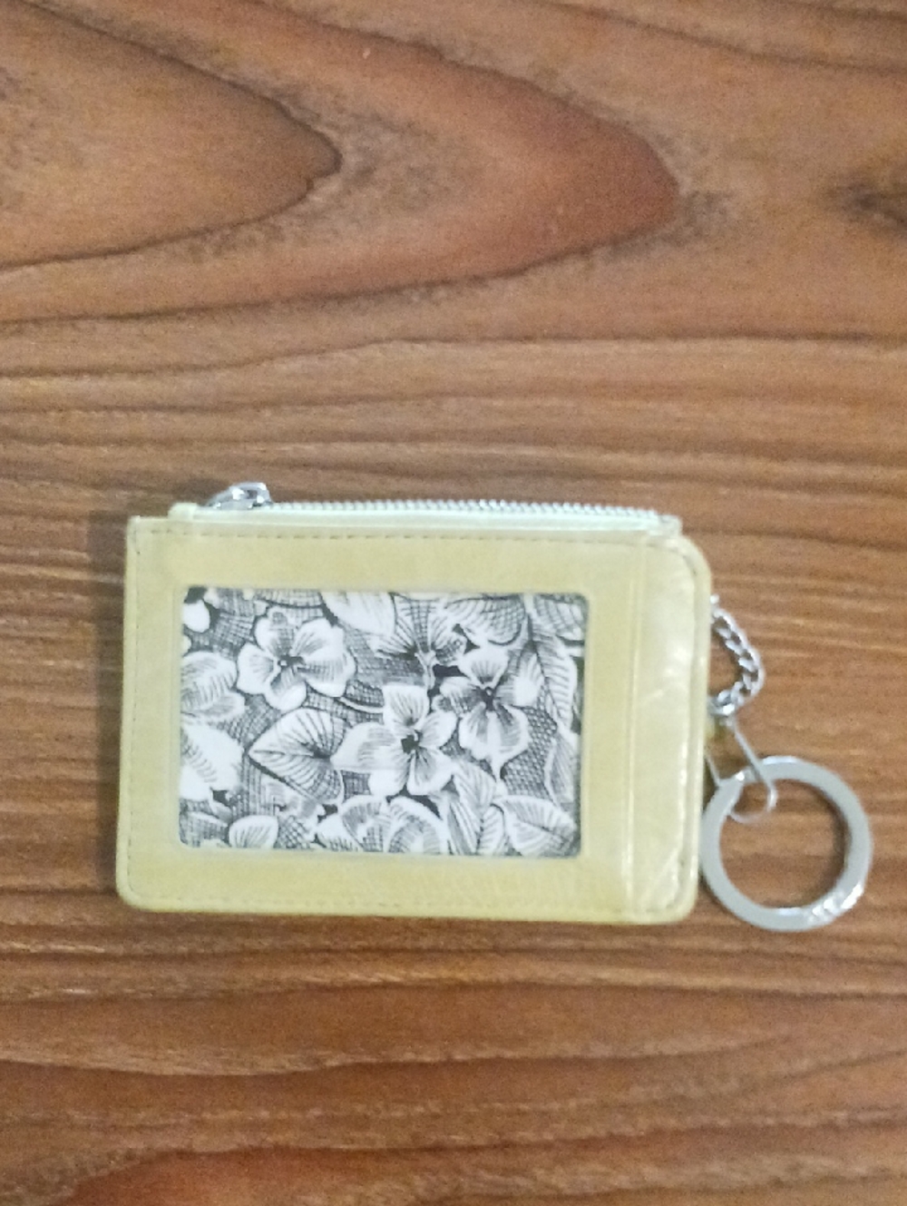 HOBO Yellow Cardholder Wallet with Floral ID Window